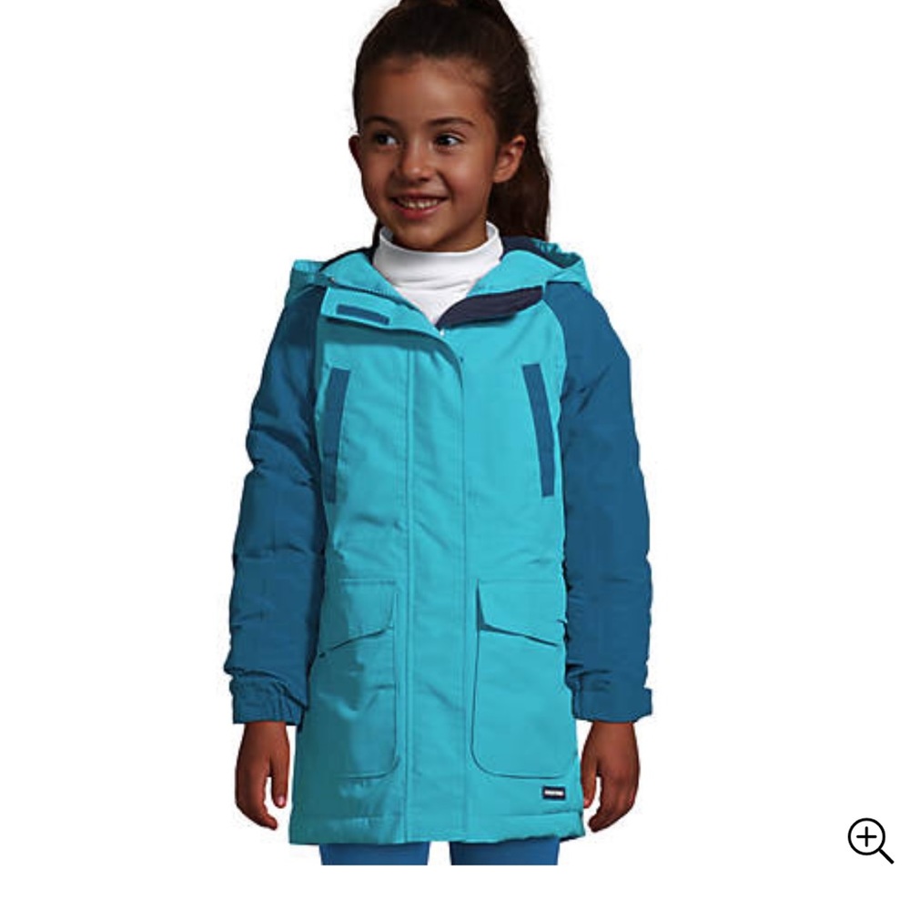 Lands end girl squall fleece lined waterproof insulated jacket. Size-S (7-8)